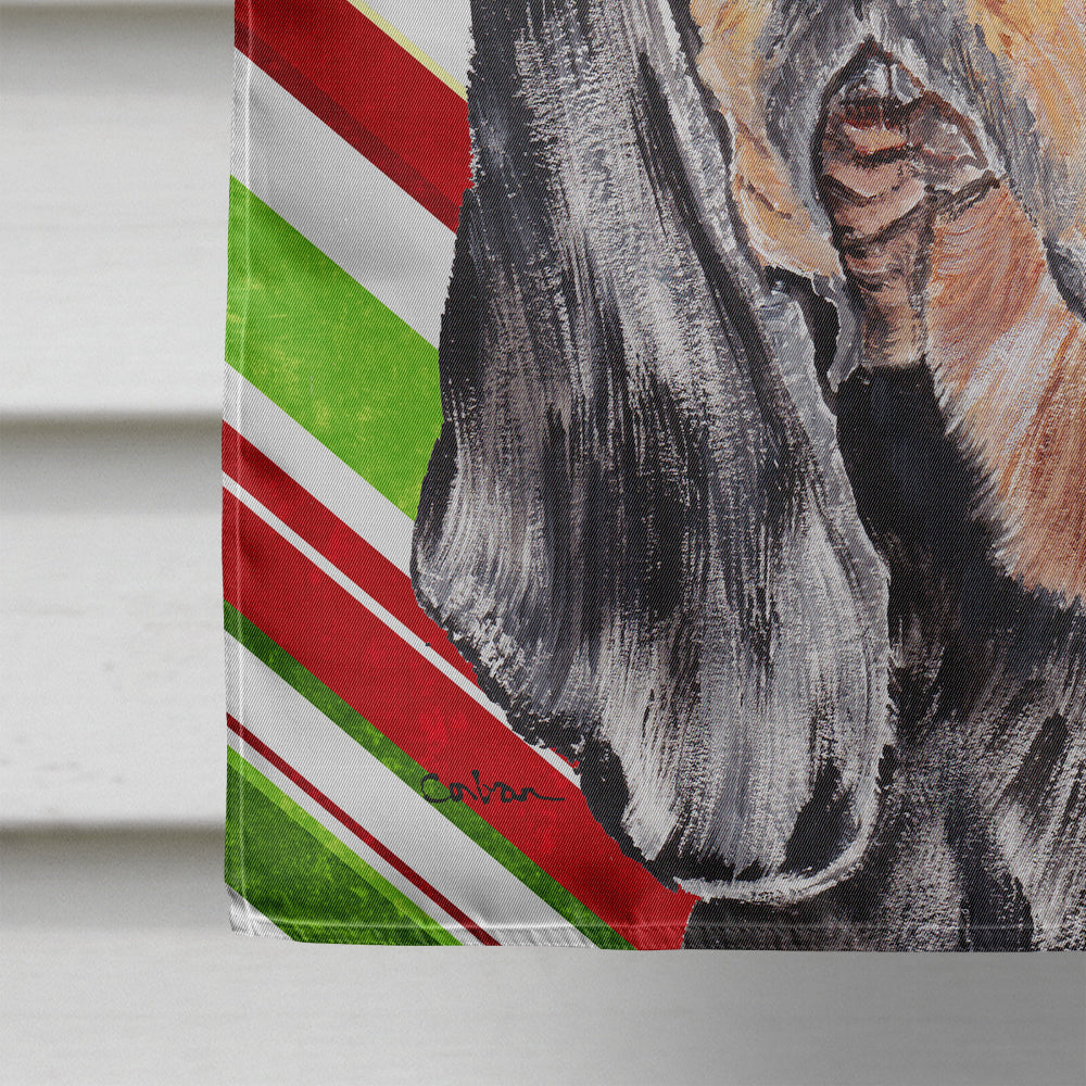 Coonhound Candy Cane Christmas Flag Canvas House Size