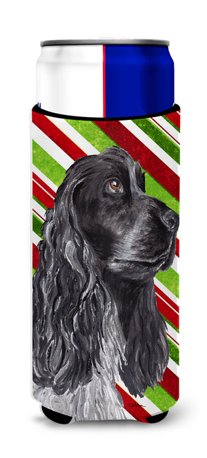 Cocker Spaniel Candy Cane Christmas Ultra Beverage Insulators for slim cans