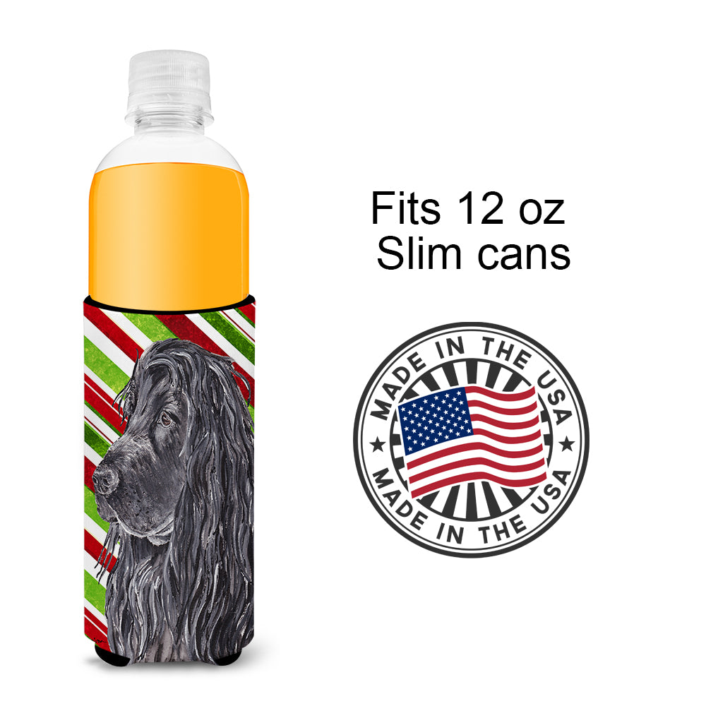 English Cocker Spaniel Candy Cane Christmas Ultra Beverage Insulators for slim cans.