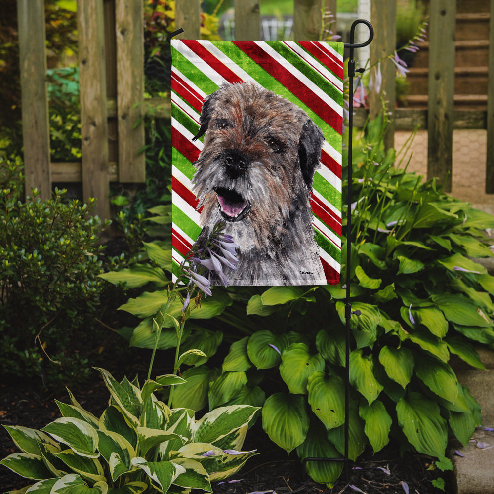 Border Terrier Candy Cane Christmas Flag Garden Size