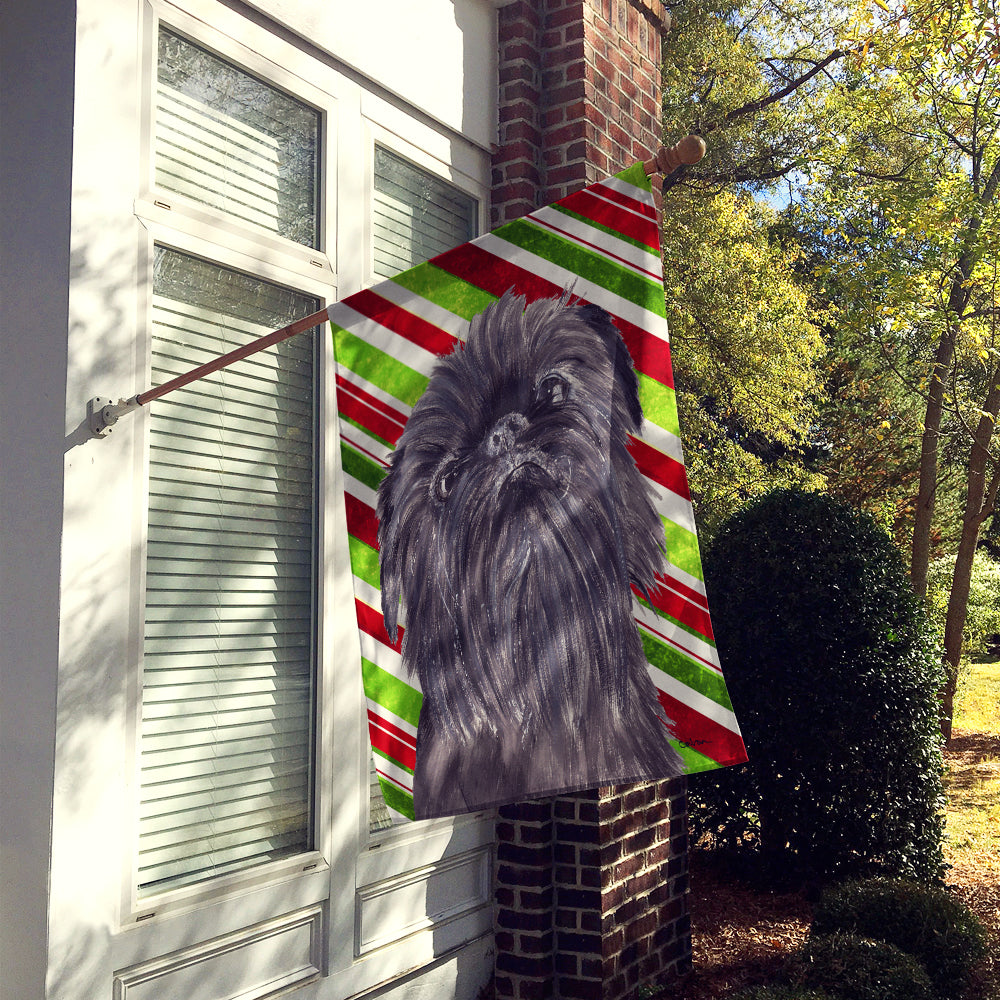 Brussels Griffon Candy Cane Christmas Flag Canvas House Size  the-store.com.