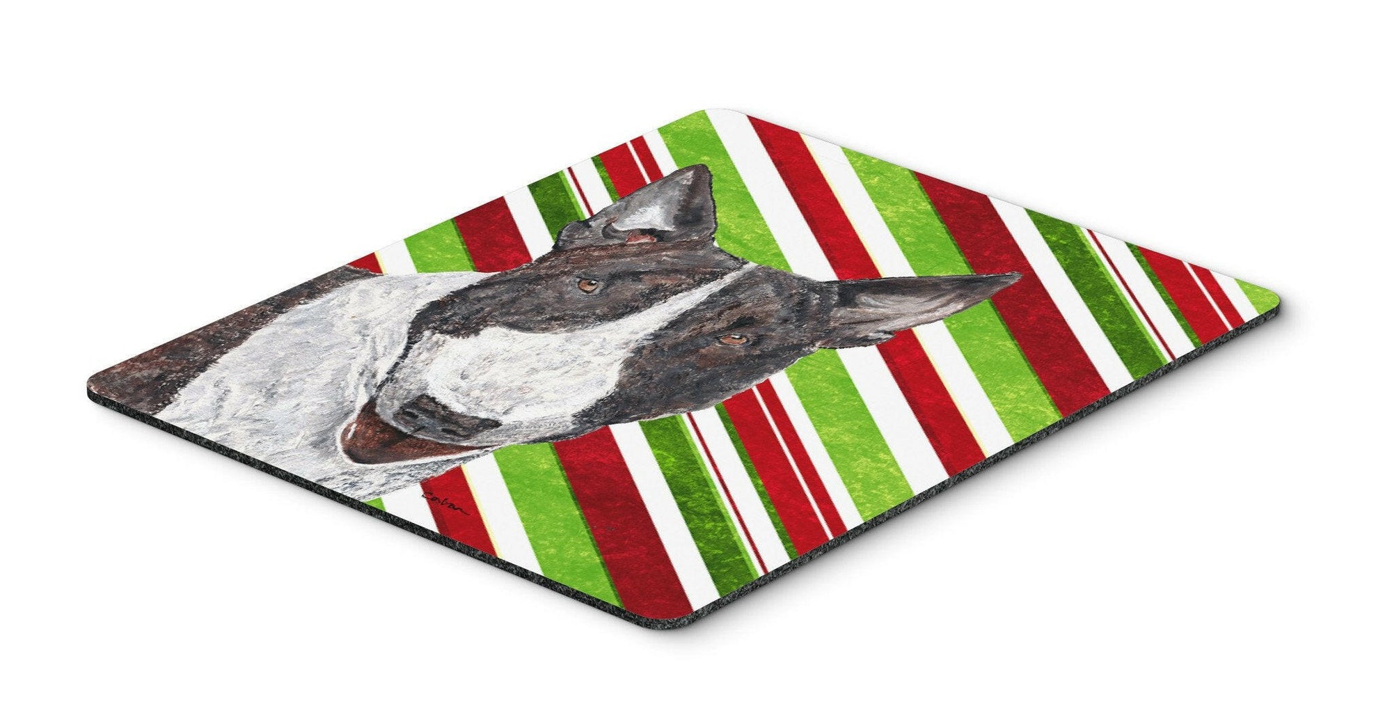 Bull Terrier Candy Cane Christmas Mouse Pad, Hot Pad or Trivet by Caroline's Treasures