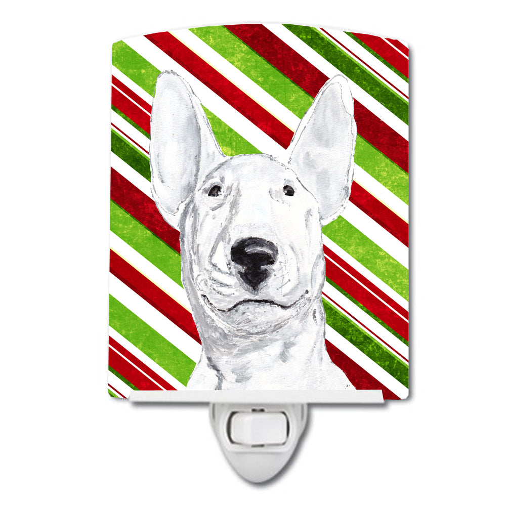 Bull Terrier Candy Cane Christmas Ceramic Night Light SC9618CNL - the-store.com