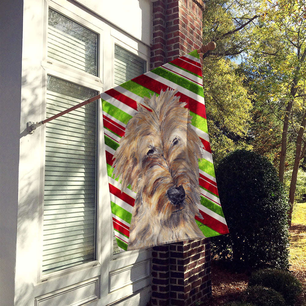 Goldendoodle Candy Cane Christmas Flag Canvas House Size