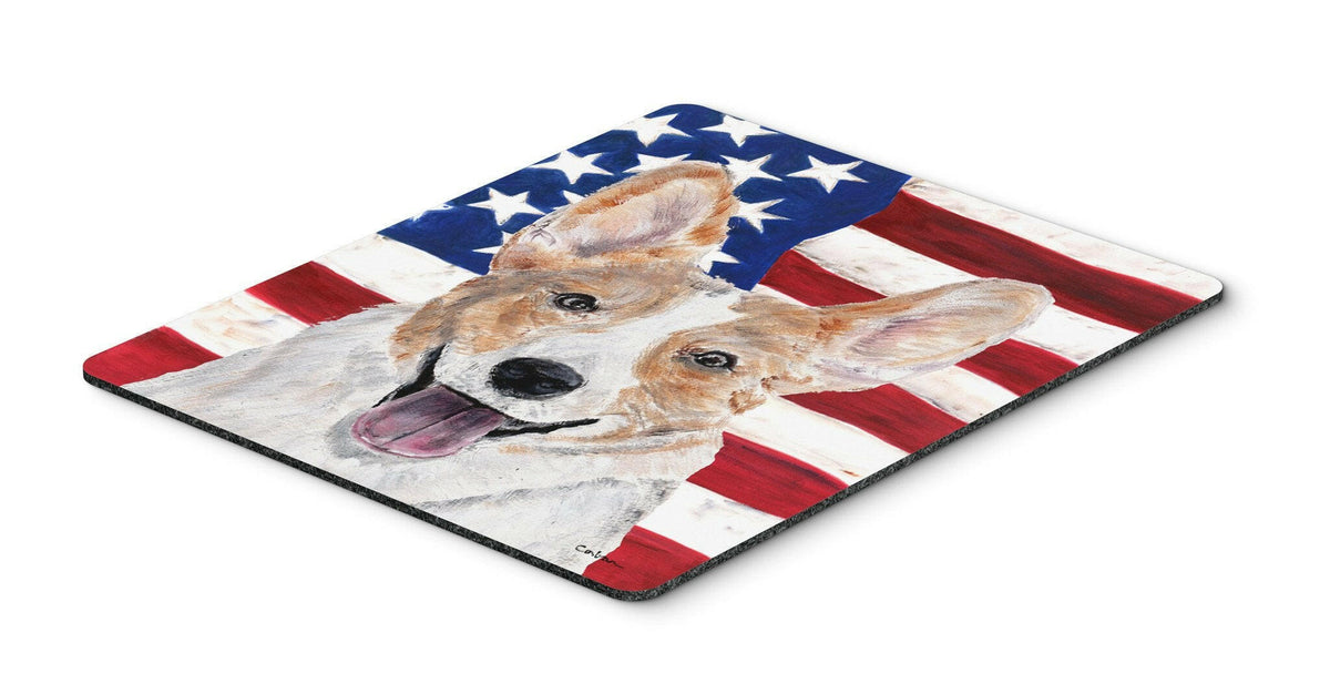 Cardigan Corgi with American Flag USA Mouse Pad, Hot Pad or Trivet SC9624MP by Caroline&#39;s Treasures