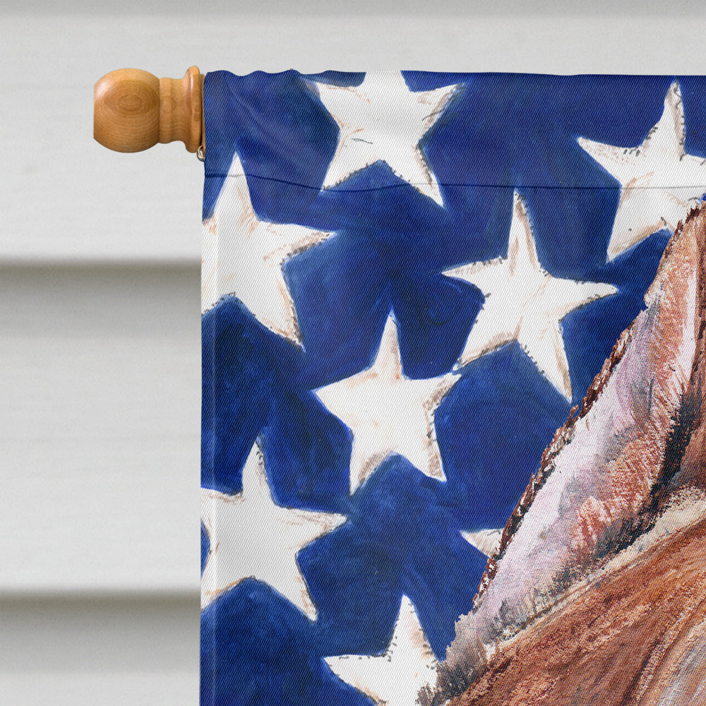 Staffordshire Bull Terrier Staffie with American Flag USA Flag Canvas House Size SC9632CHF  the-store.com.