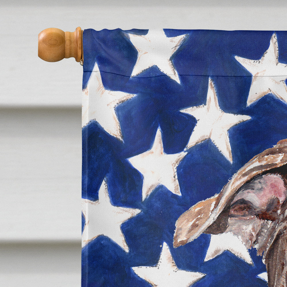 Staffordshire Bull Terrier Staffie with American Flag USA Flag Canvas House Size SC9633CHF