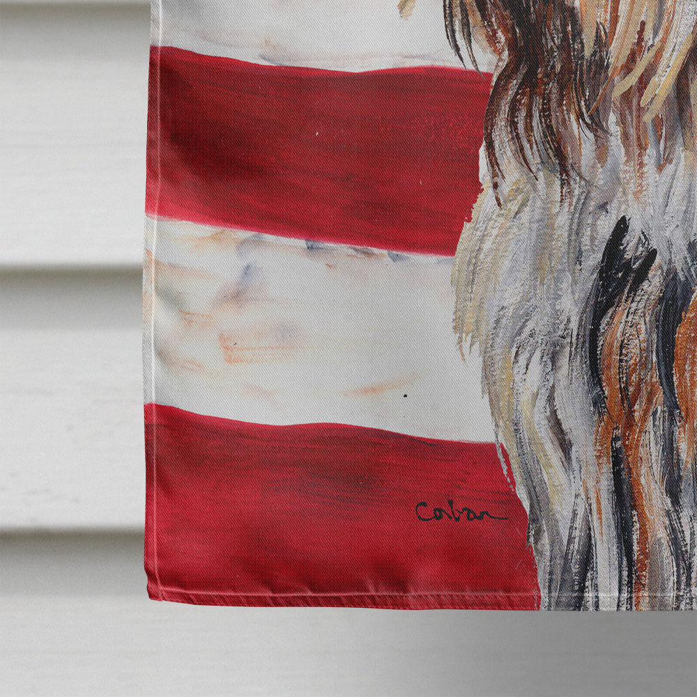 Otterhound with American Flag USA Flag Canvas House Size SC9636CHF
