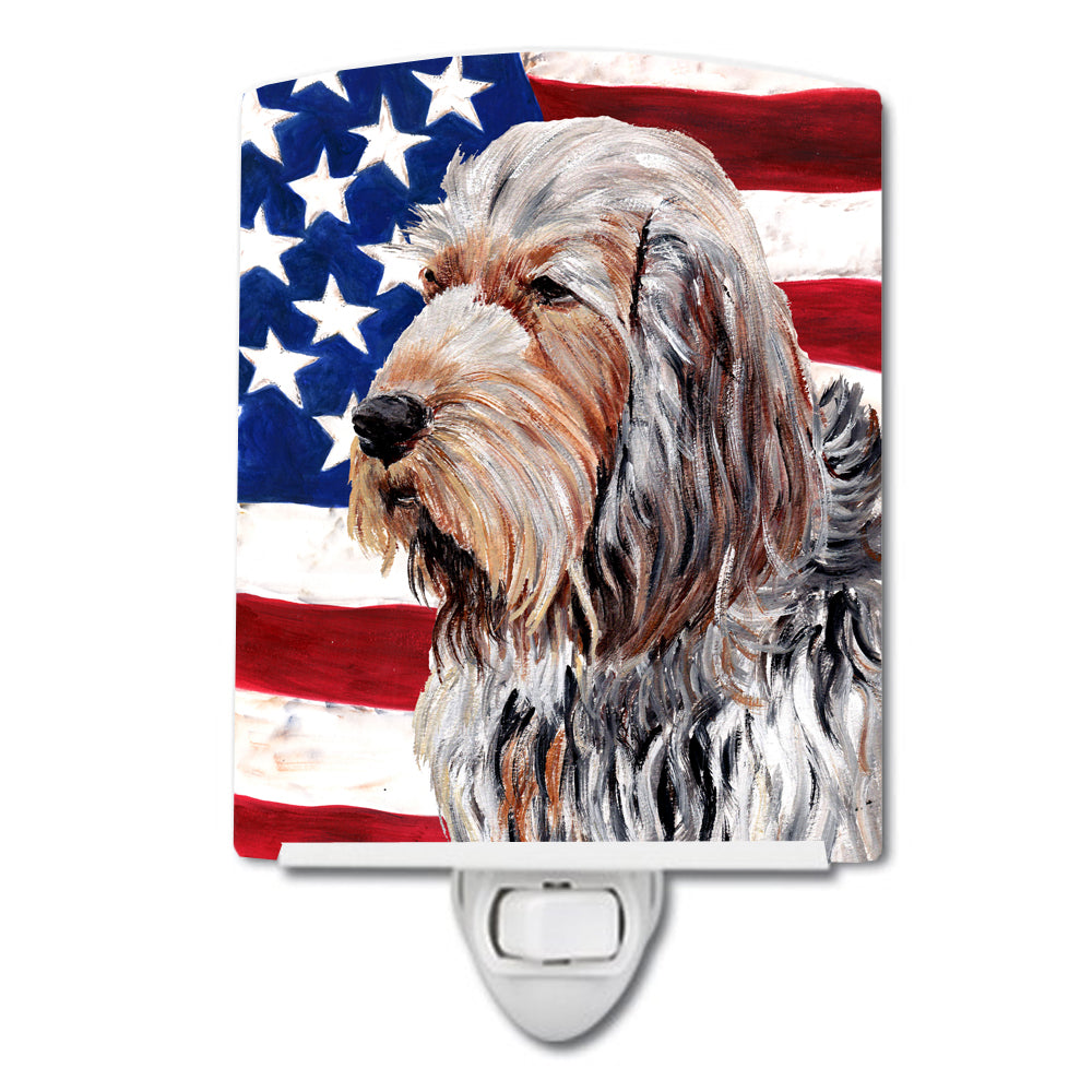 Otterhound with American Flag USA Ceramic Night Light SC9636CNL - the-store.com
