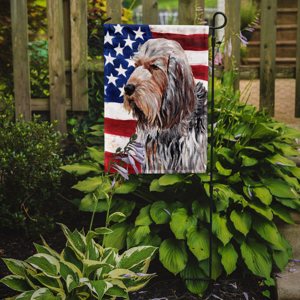 Otterhound with American Flag USA Flag Garden Size SC9636GF.