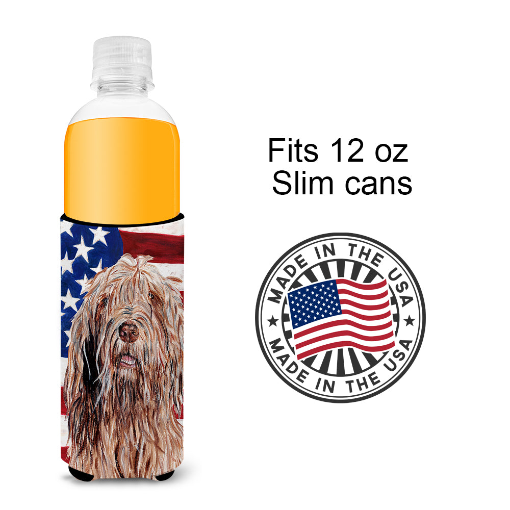 Otterhound with American Flag USA Ultra Beverage Insulators for slim cans SC9637MUK.