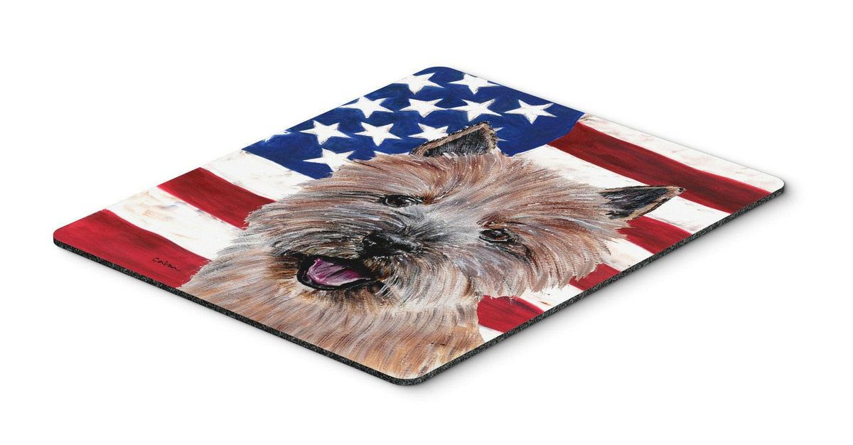 Norwich Terrier with American Flag USA Mouse Pad, Hot Pad or Trivet SC9638MP by Caroline&#39;s Treasures