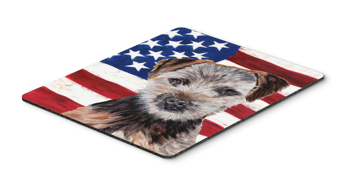 Norfolk Terrier Puppy with American Flag USA Mouse Pad, Hot Pad or Trivet SC9639MP by Caroline&#39;s Treasures