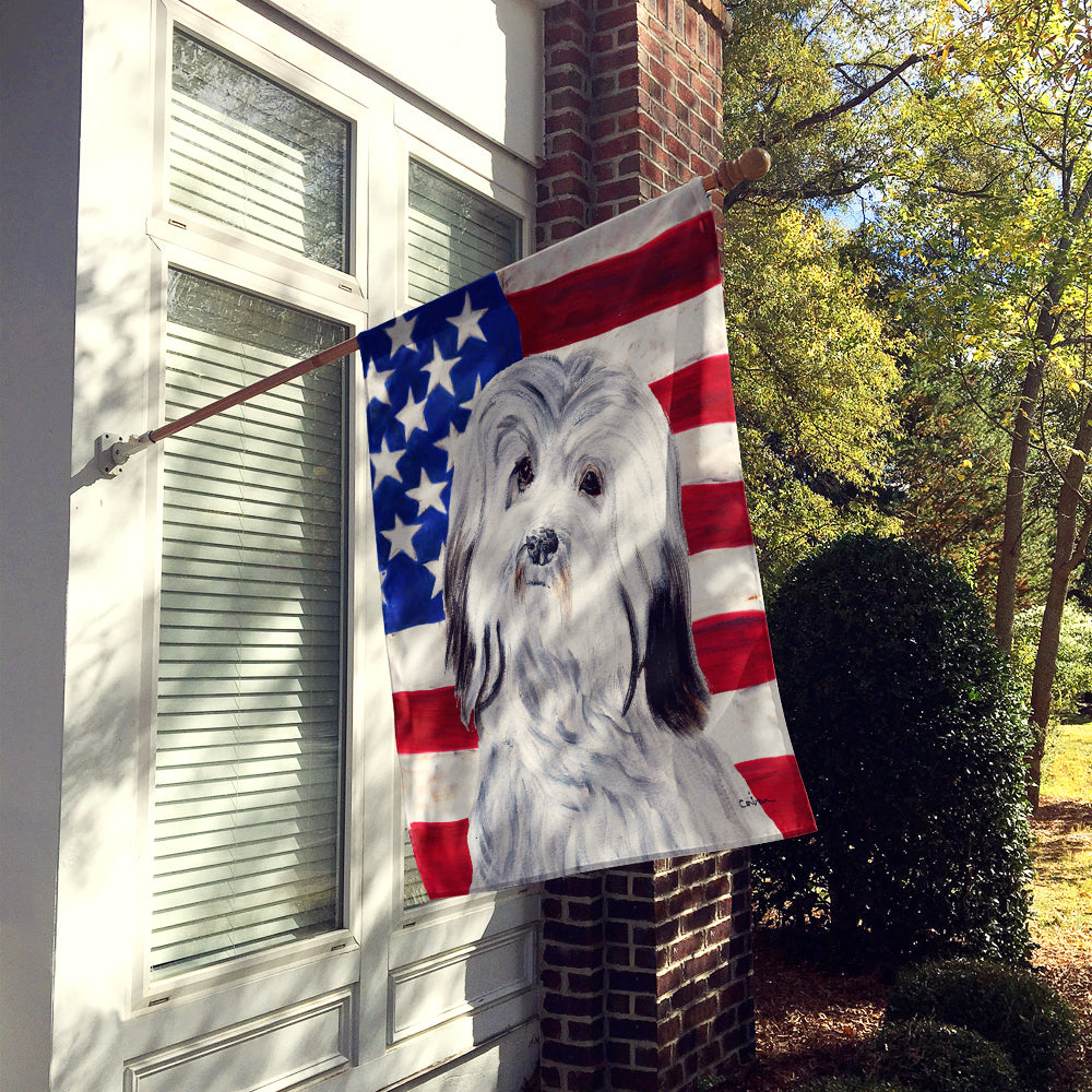 Havanese with American Flag USA Flag Canvas House Size SC9641CHF  the-store.com.