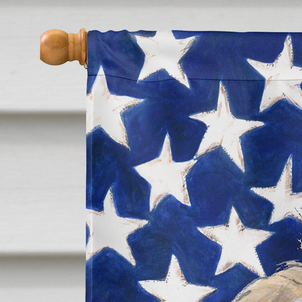 Golden Doodle 2 with American Flag USA Flag Canvas House Size SC9643CHF  the-store.com.