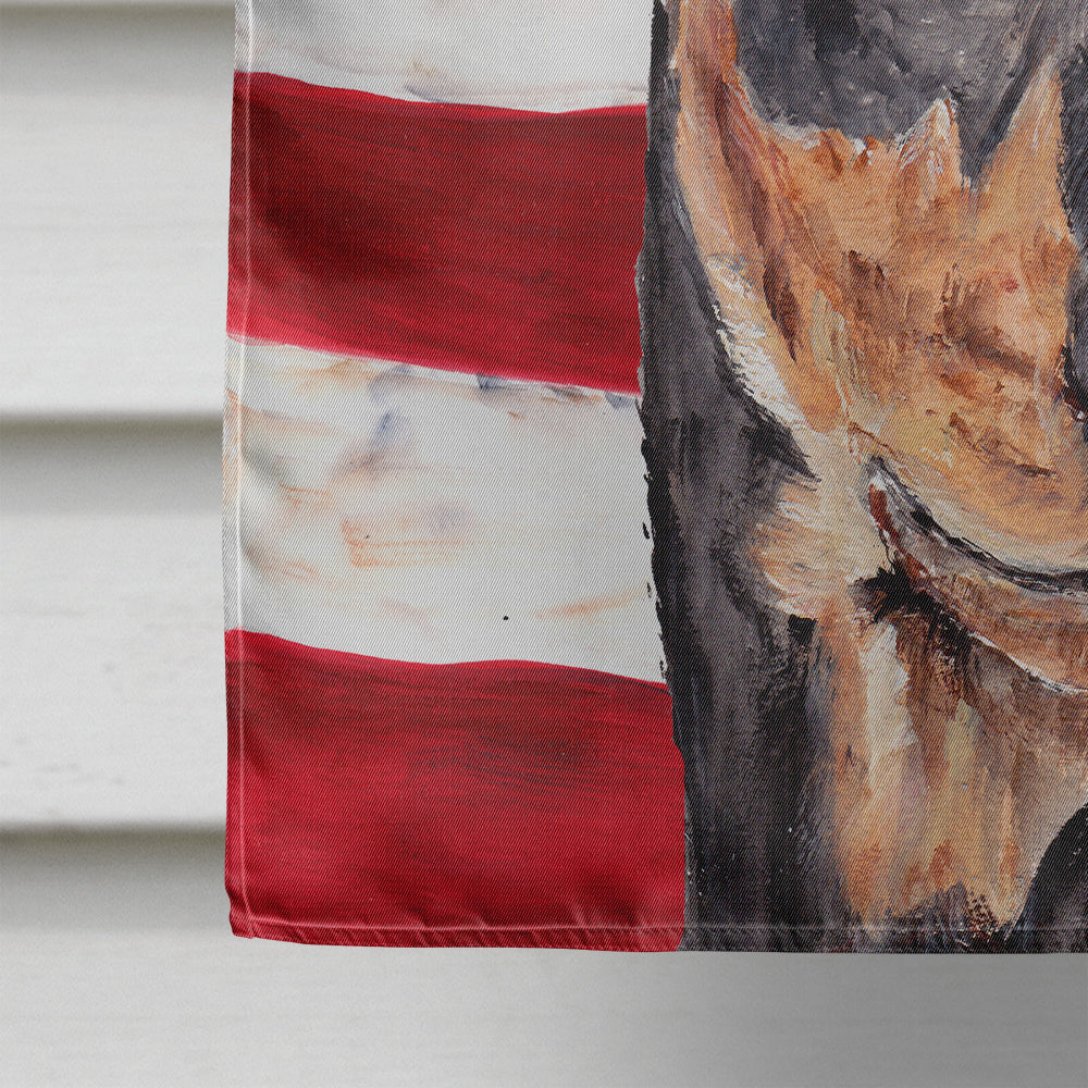 German Pinscher with American Flag USA Flag Canvas House Size SC9644CHF