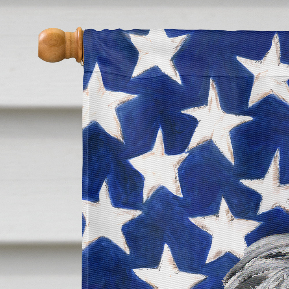 Scottish Deerhound with American Flag USA Flag Canvas House Size SC9645CHF