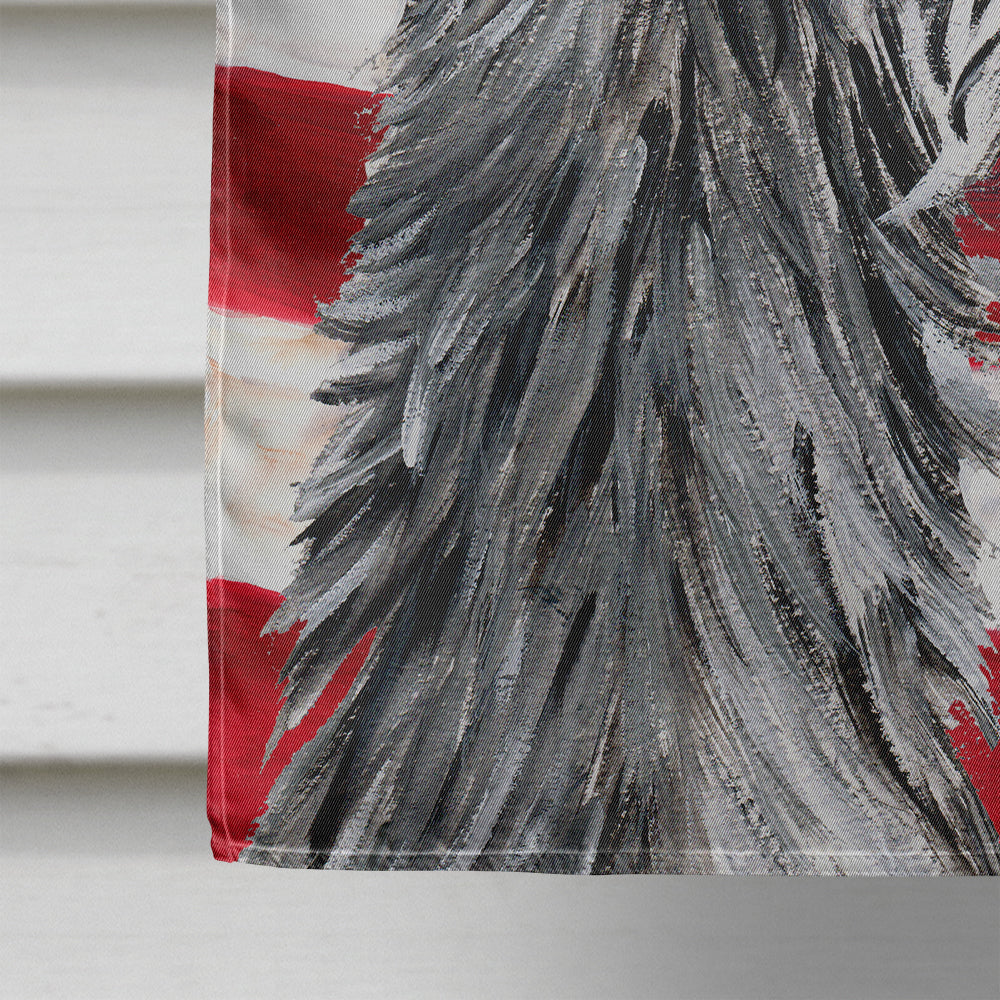Scottish Deerhound with American Flag USA Flag Canvas House Size SC9645CHF
