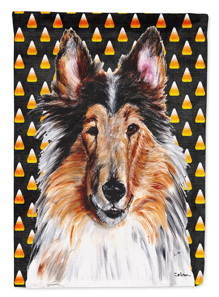 Collie Candy Corn Halloween Flag Canvas House Size SC9646CHF  the-store.com.