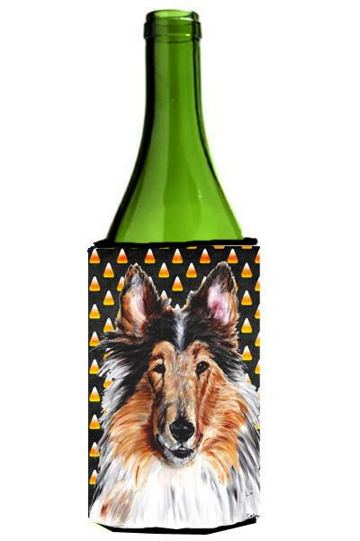 Collie Candy Corn Halloween Wine Bottle Beverage Insulator Hugger SC9646LITERK by Caroline&#39;s Treasures