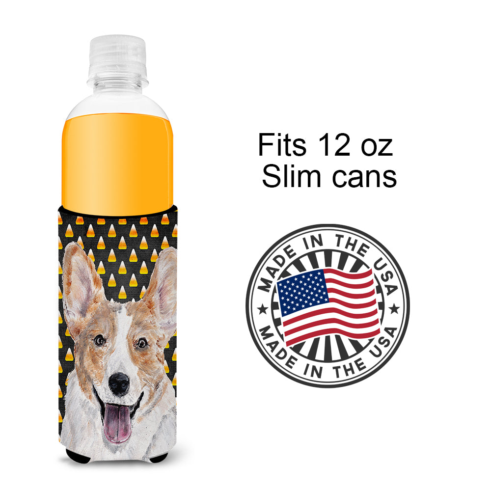 Cardigan Corgi Candy Corn Halloween Ultra Beverage Insulators for slim cans SC9648MUK.
