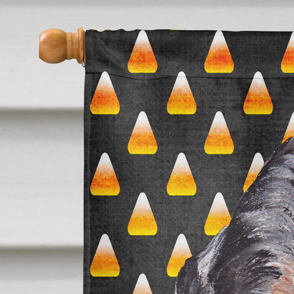 Blue Tick Coonhound Candy Corn Halloween Flag Canvas House Size SC9649CHF  the-store.com.