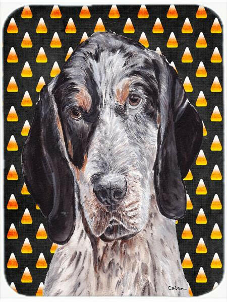 Caroline's Treasures Blue Tick Coonhound Candy Corn Halloween Glass Cutting Boards – Durable, Decorative Kitchen Art Large Size SC9649LCB