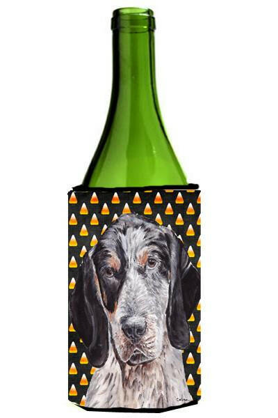 Blue Tick Coonhound Candy Corn Halloween Wine Bottle Beverage Insulator Hugger SC9649LITERK by Caroline&#39;s Treasures