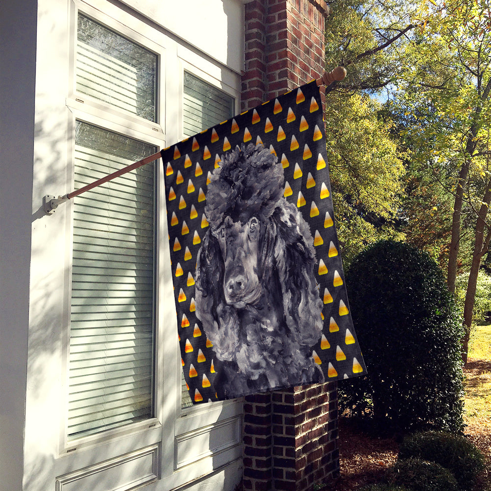 Black Standard Poodle Candy Corn Halloween Flag Canvas House Size SC9650CHF