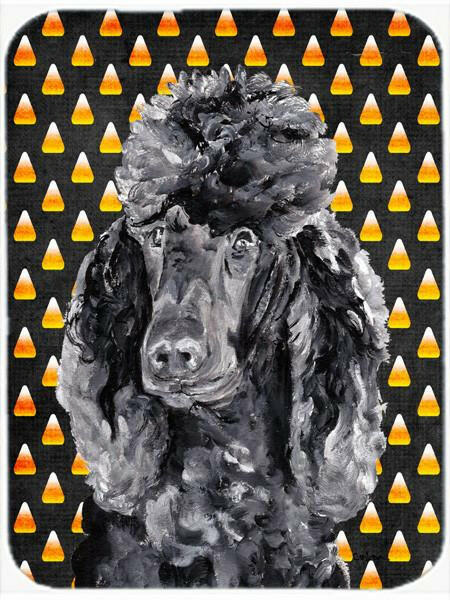 Black Standard Poodle Candy Corn Halloween Glass Cutting Board Large Size SC9650LCB by Caroline&#39;s Treasures
