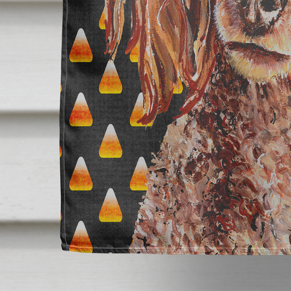 Red Miniature Poodle Candy Corn Halloween Flag Canvas House Size SC9651CHF  the-store.com.