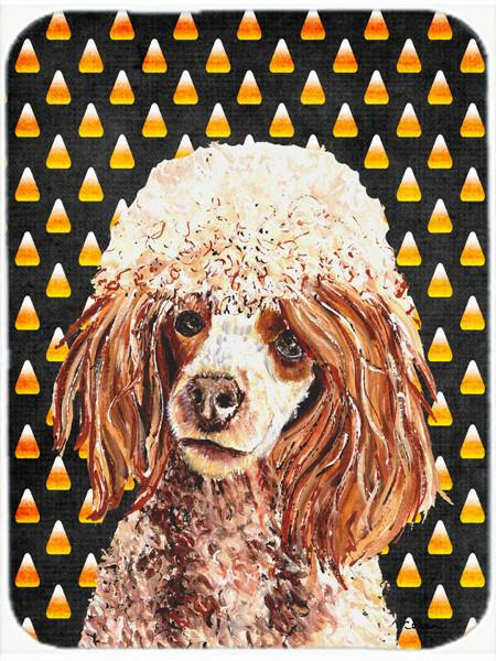 Red Miniature Poodle Candy Corn Halloween Glass Cutting Board Large Size SC9651LCB by Caroline&#39;s Treasures