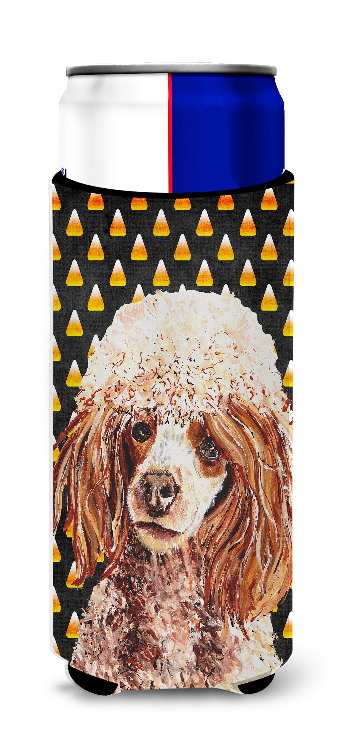 Red Miniature Poodle Candy Corn Halloween Ultra Beverage Insulators for slim cans SC9651MUK.