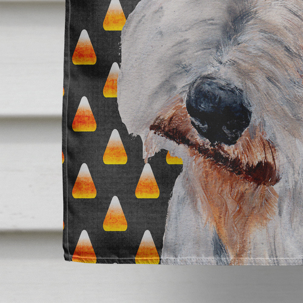 Wire Fox Terrier Candy Corn Halloween Flag Canvas House Size SC9652CHF