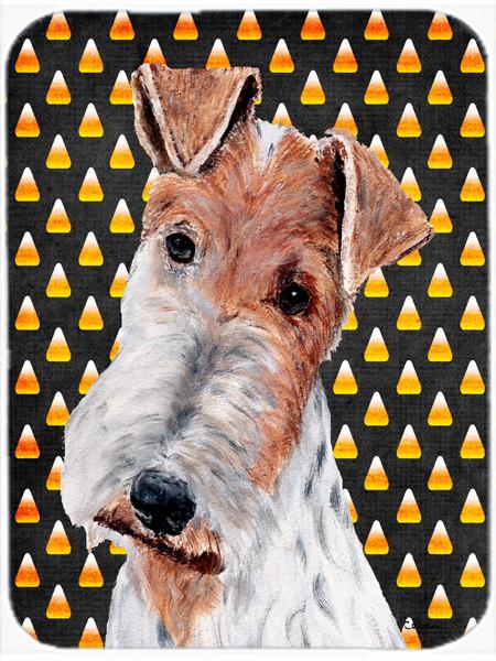 Wire Fox Terrier Candy Corn Halloween Glass Cutting Board Large Size SC9652LCB by Caroline&#39;s Treasures