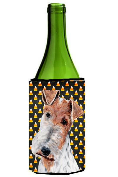 Wire Fox Terrier Candy Corn Halloween Wine Bottle Beverage Insulator Hugger SC9652LITERK by Caroline's Treasures