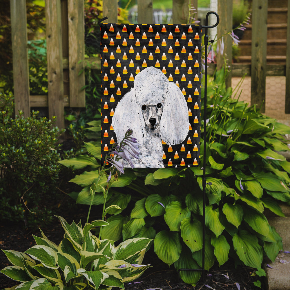White Toy Poodle Candy Corn Halloween Flag Garden Size SC9653GF  the-store.com.