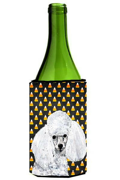White Toy Poodle Candy Corn Halloween Wine Bottle Beverage Insulator Hugger SC9653LITERK by Caroline's Treasures