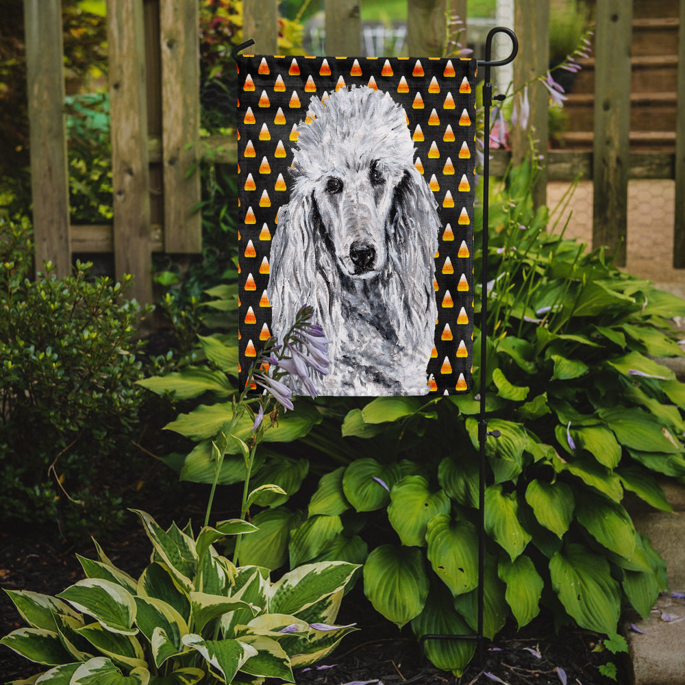 White Standard Poodle Candy Corn Halloween Flag Garden Size SC9655GF  the-store.com.