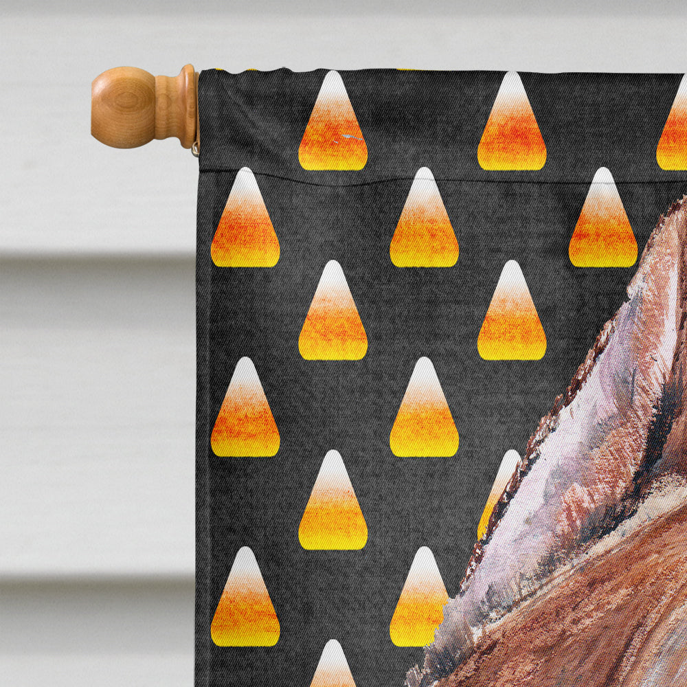 Staffordshire Bull Terrier Staffie Candy Corn Halloween Flag Canvas House Size SC9656CHF  the-store.com.