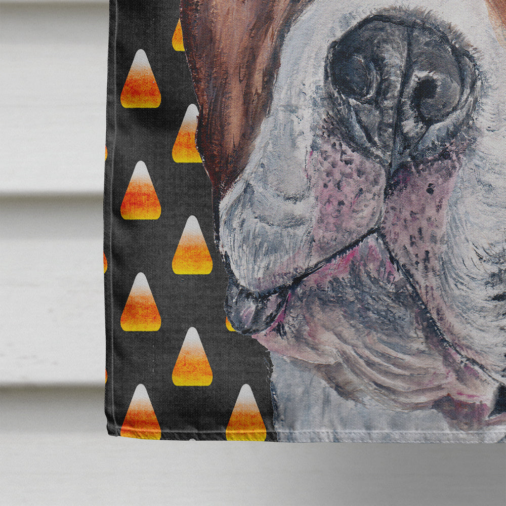 Staffordshire Bull Terrier Staffie Candy Corn Halloween Flag Canvas House Size SC9656CHF  the-store.com.