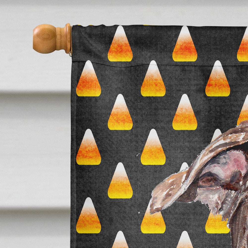 Staffordshire Bull Terrier Staffie Candy Corn Halloween Flag Canvas House Size SC9657CHF  the-store.com.
