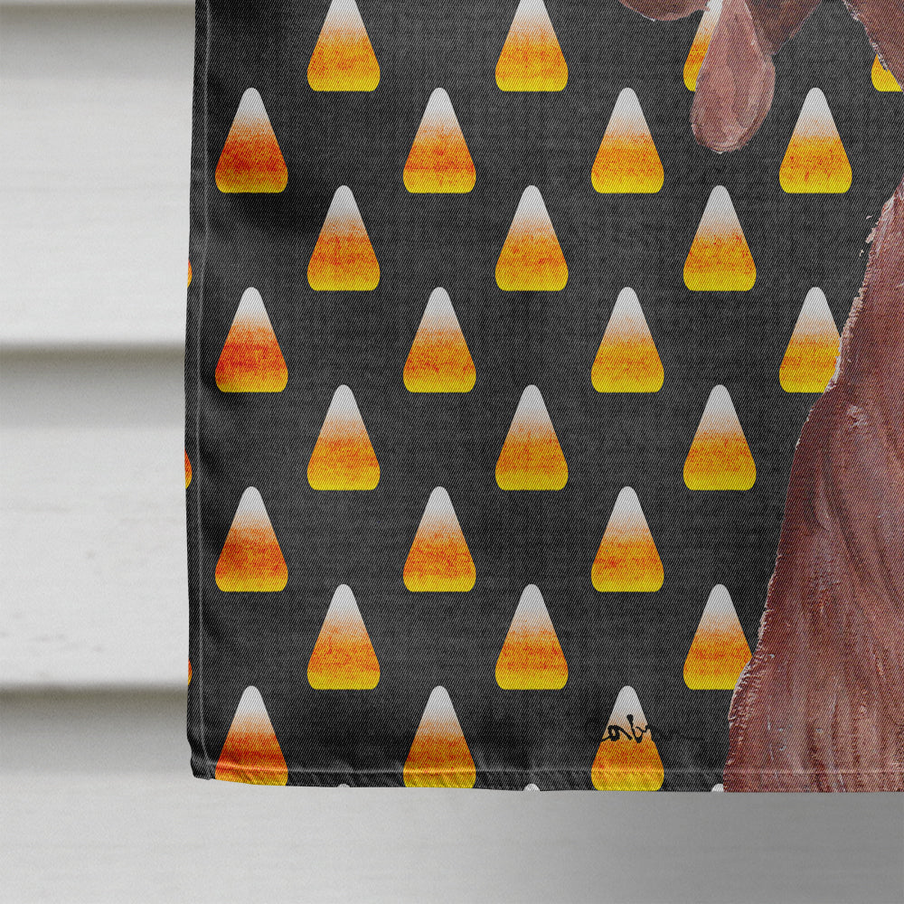Redbone Coonhound Candy Corn Halloween Flag Canvas House Size SC9659CHF  the-store.com.
