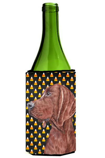 Redbone Coonhound Candy Corn Halloween Wine Bottle Beverage Insulator Hugger SC9659LITERK by Caroline's Treasures