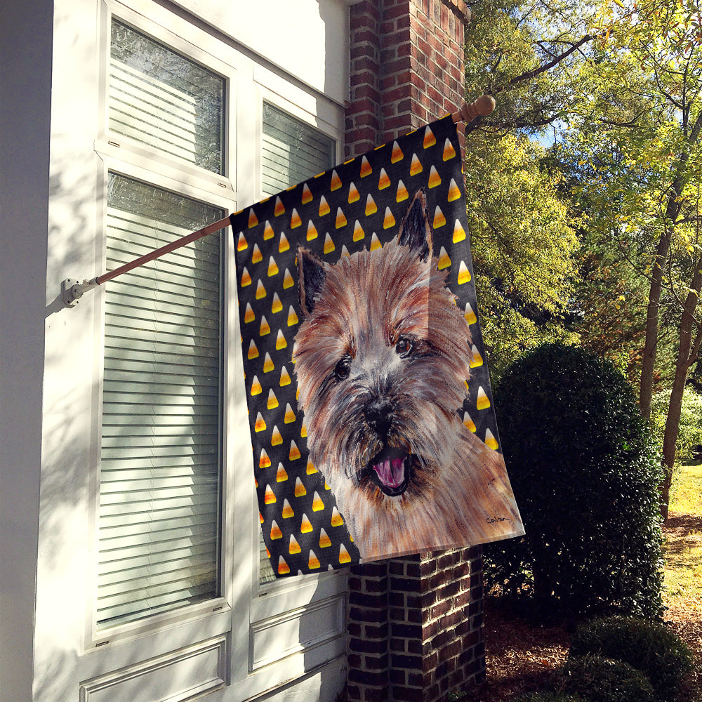 Norwich Terrier Candy Corn Halloween Flag Canvas House Size SC9662CHF  the-store.com.
