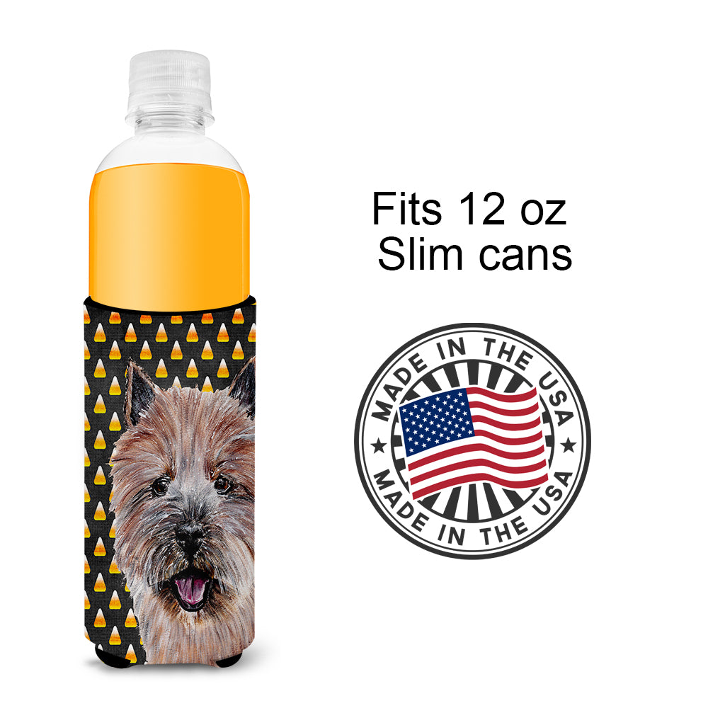 Norwich Terrier Candy Corn Halloween Ultra Beverage Insulators for slim cans SC9662MUK.