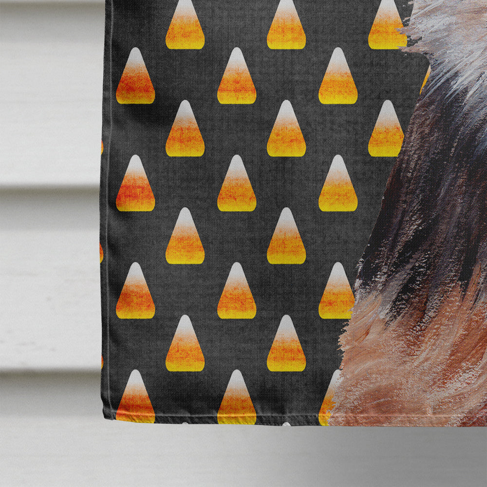 Norfolk Terrier Puppy Candy Corn Halloween Flag Canvas House Size SC9663CHF  the-store.com.