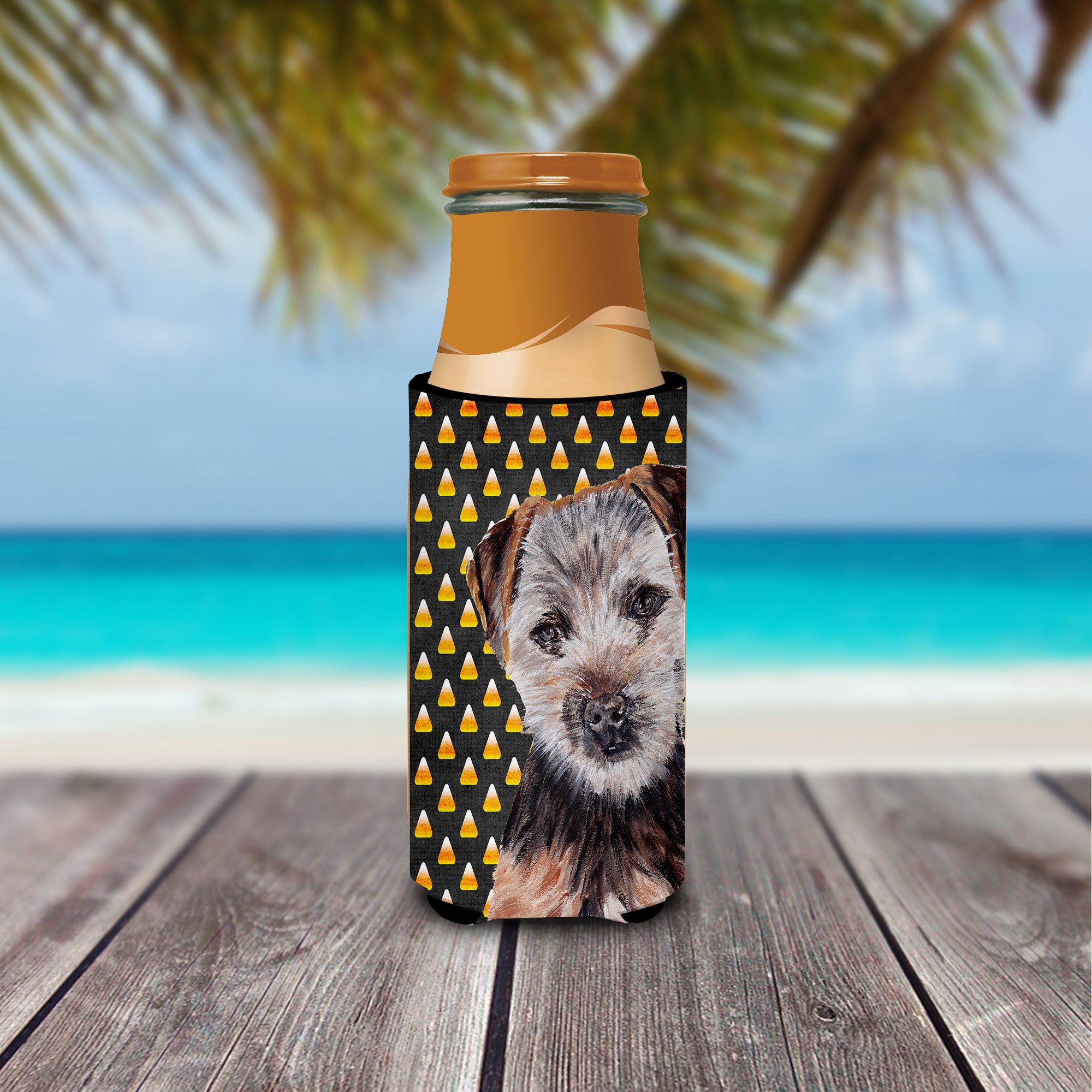 Norfolk Terrier Puppy Candy Corn Halloween Ultra Beverage Insulators for slim cans SC9663MUK