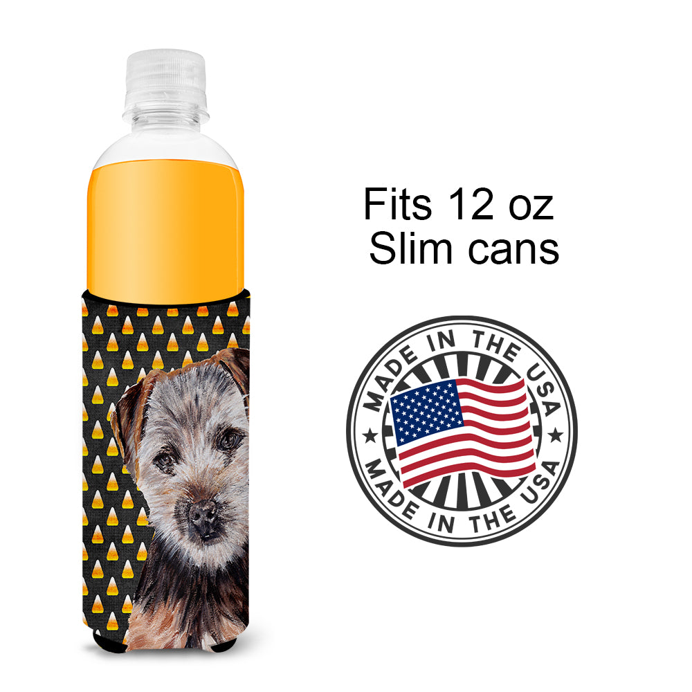 Norfolk Terrier Puppy Candy Corn Halloween Ultra Beverage Insulators for slim cans SC9663MUK.