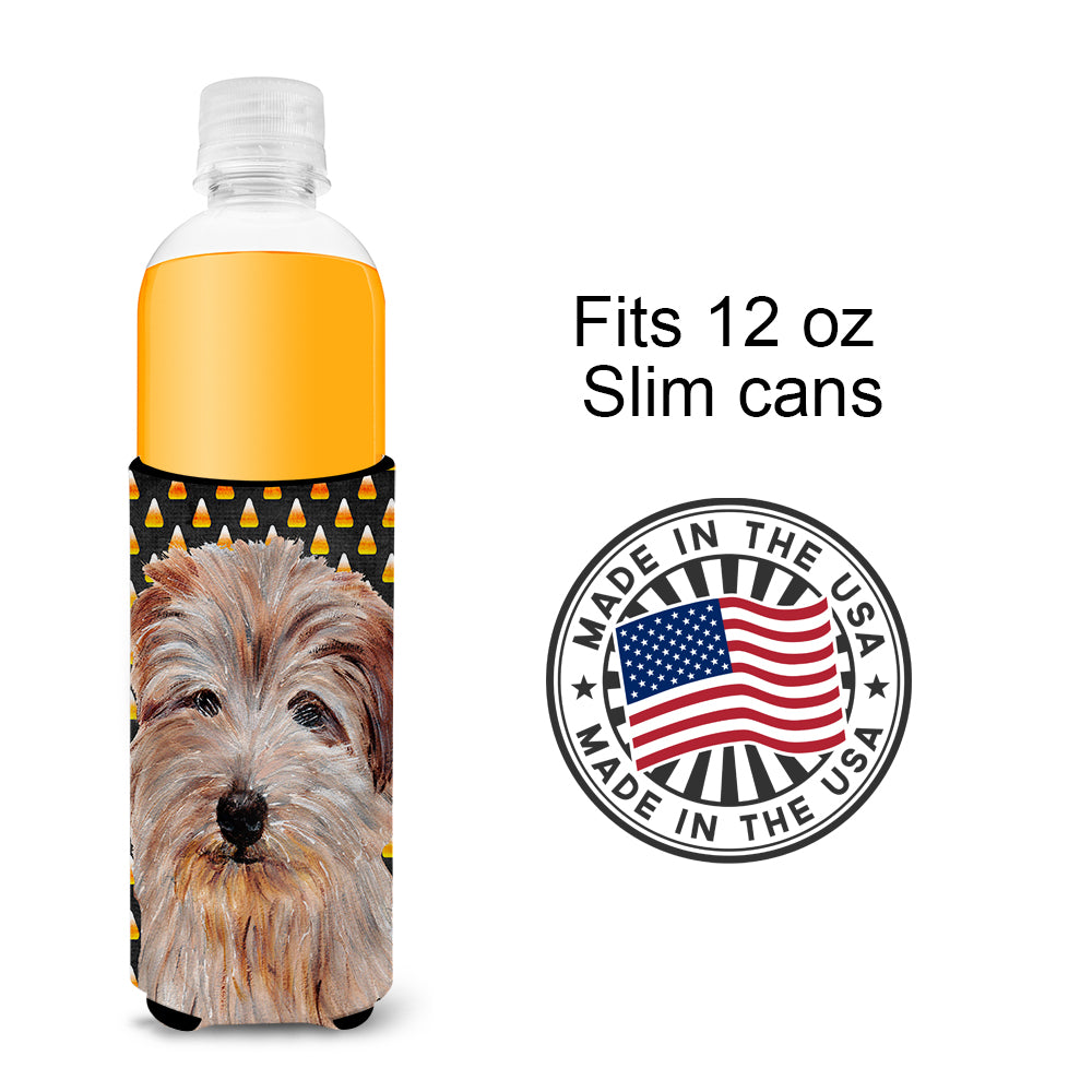 Norfolk Terrier Candy Corn Halloween Ultra Beverage Insulators for slim cans SC9664MUK.